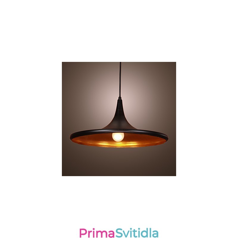 Moderní hliníkové závěsné světlo s černým stínidlem