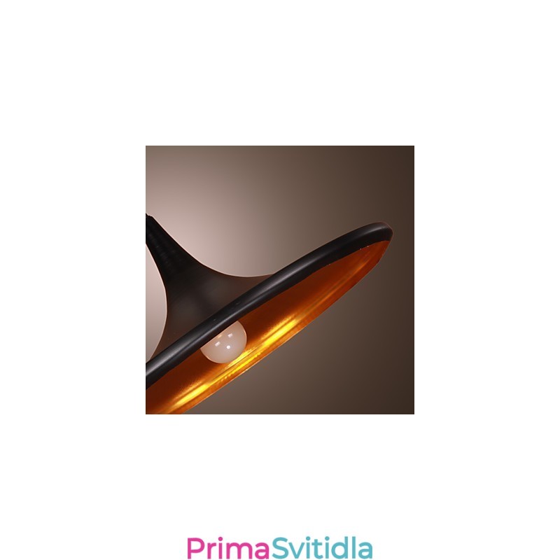 Moderní hliníkové závěsné světlo s černým stínidlem