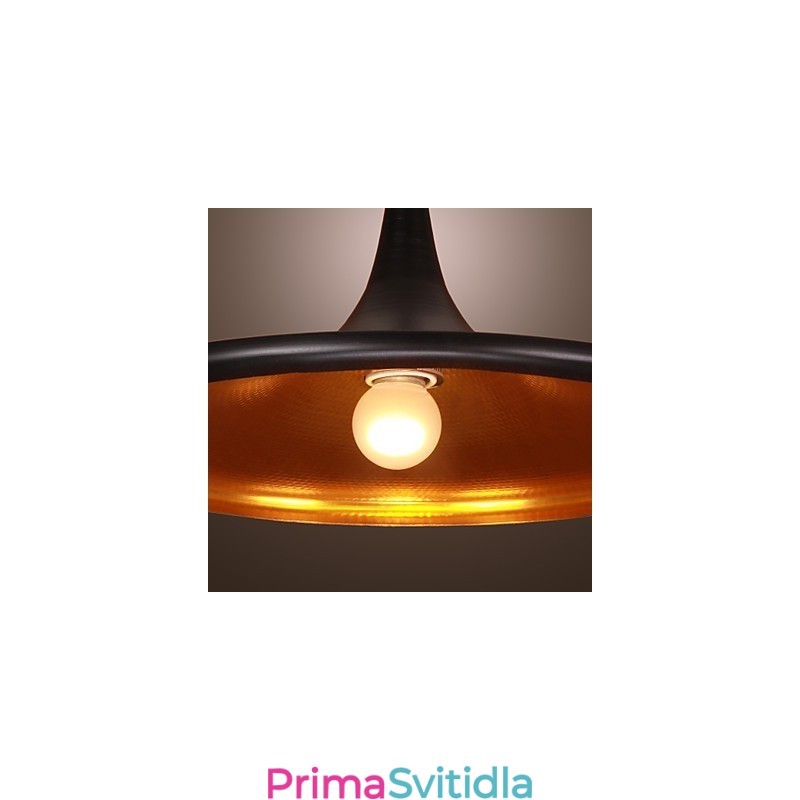 Moderní hliníkové závěsné světlo s černým stínidlem