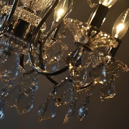 Tradiční klasický křišťálový chromový kovový lustr
