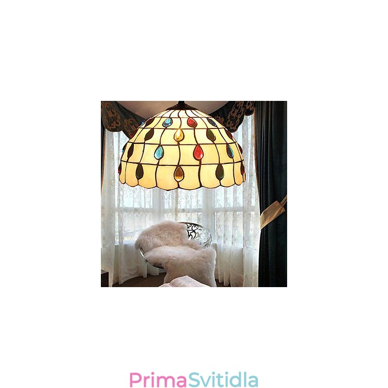 Evropský venkovský výtvarný vitrážový lustr obnovující starověké způsoby světla lampy