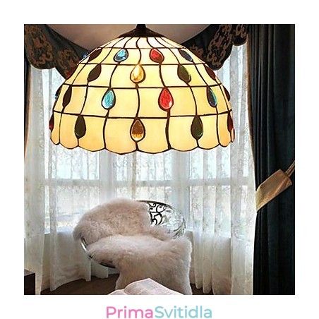 Evropský venkovský výtvarný vitrážový lustr obnovující starověké způsoby světla lampy