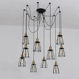 Vintage Edison Vícenásobné nastavitelné DIY stropní svítidlo Světlo Závěsné osvětlení Lustr Moderní elegantní průmyslové stolování