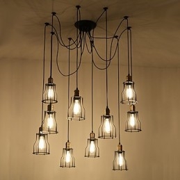 Vintage Edison Vícenásobné nastavitelné DIY stropní svítidlo Světlo Závěsné osvětlení Lustr Moderní elegantní průmyslové stolování