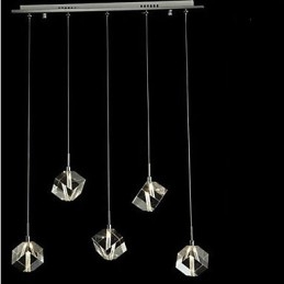 Módní křišťálová lampa Pětihlavý křišťálový přívěsek