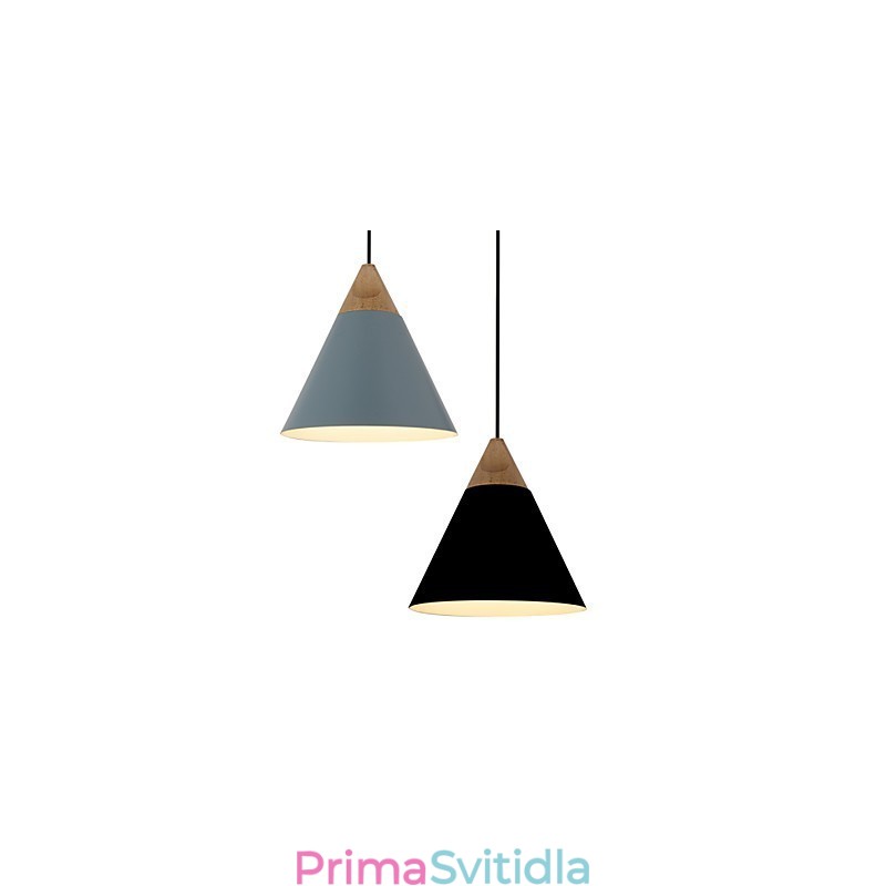 Mini Artistic kuželová závěsná lampa 1 Světlá Mordern Jednoduchost Povrchová úprava Černá Bílá Dusty Modrá Hliníkové a dřevěné závěsné svítidlo