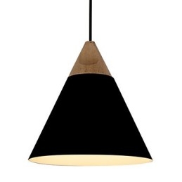 Mini Artistic kuželová závěsná lampa 1 Světlá Mordern Jednoduchost Povrchová úprava Černá Bílá Dusty Modrá Hliníkové a dřevěné závěsné svítidlo