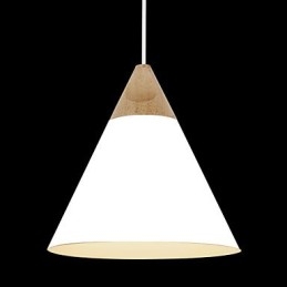 Mini Artistic kuželová závěsná lampa 1 Světlá Mordern Jednoduchost Povrchová úprava Černá Bílá Dusty Modrá Hliníkové a dřevěné závěsné svítidlo
