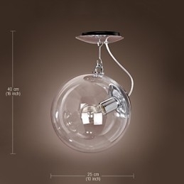 Moderní eloxované závěsné světlo v mini stylu Globe