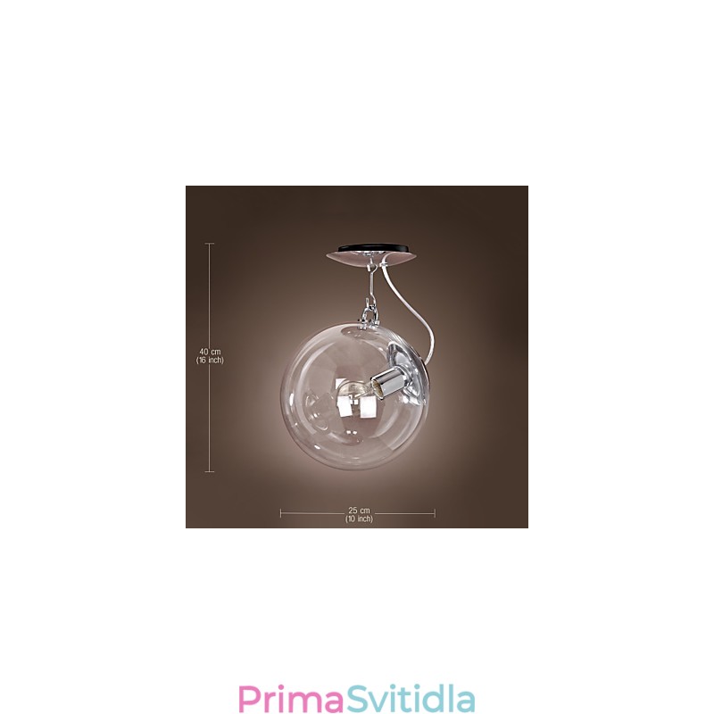 Moderní eloxované závěsné světlo v mini stylu Globe