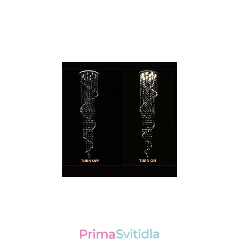 Moderní křišťálové závěsné světlo svítidla svítidla s jednou spirálou D70CM H250CM