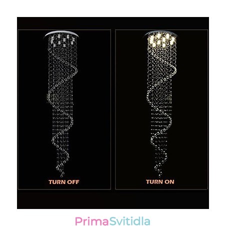Moderní křišťálové závěsné světlo svítidla svítidla s jednou spirálou D70CM H250CM Moderní křišťálové závěsné světlo svítidla svítidla s jednou spirálou D70CM H250CM
