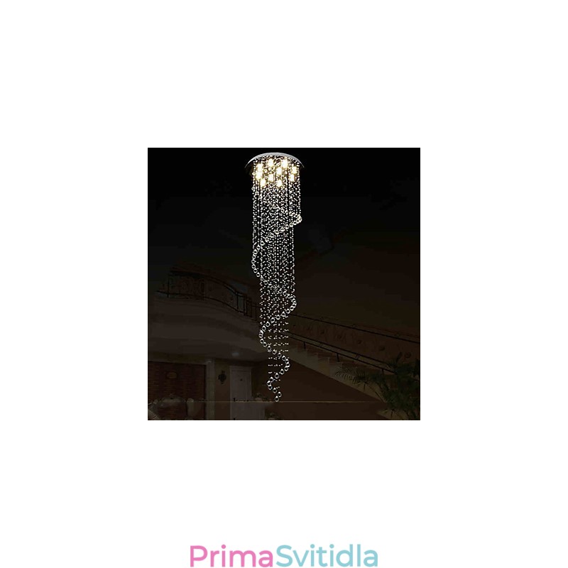 Moderní křišťálové závěsné světlo svítidla svítidla s jednou spirálou D70CM H250CM