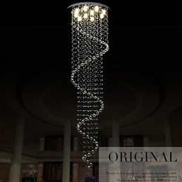 Moderní křišťálové závěsné světlo svítidla svítidla s jednou spirálou D70CM H250CM