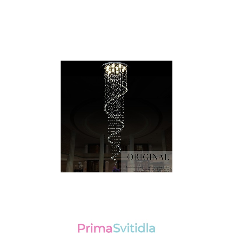 Moderní křišťálové závěsné světlo svítidla svítidla s jednou spirálou D70CM H250CM