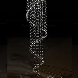 Moderní křišťálové závěsné světlo svítidla svítidla s jednou spirálou D70CM H250CM