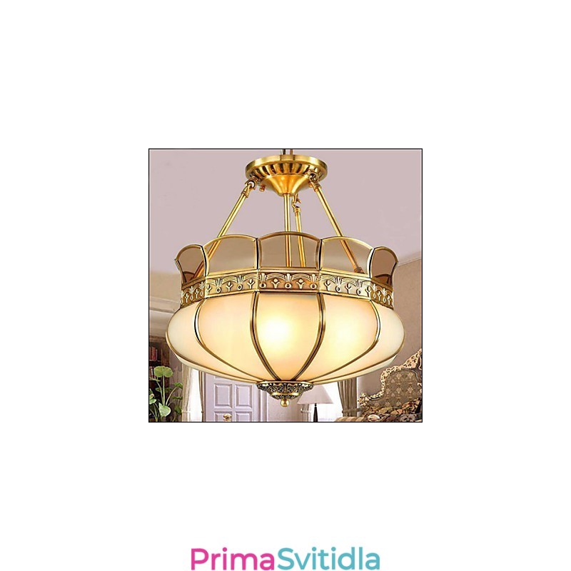Klasická měděná polostropní lampa Copper Porch