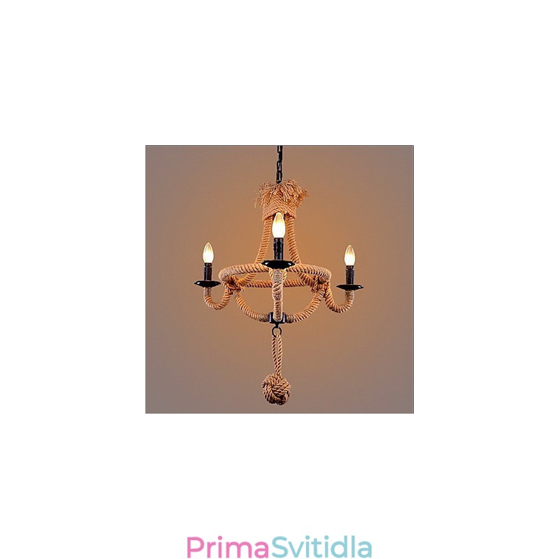 Tradiční klasický rustikální Lodge Vintage Retro Country Malba Kovový lustr