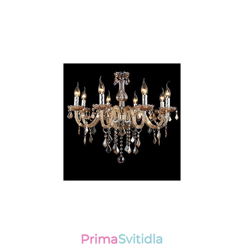 Luxusní křišťálový svíčkový lustr Amber Crystal