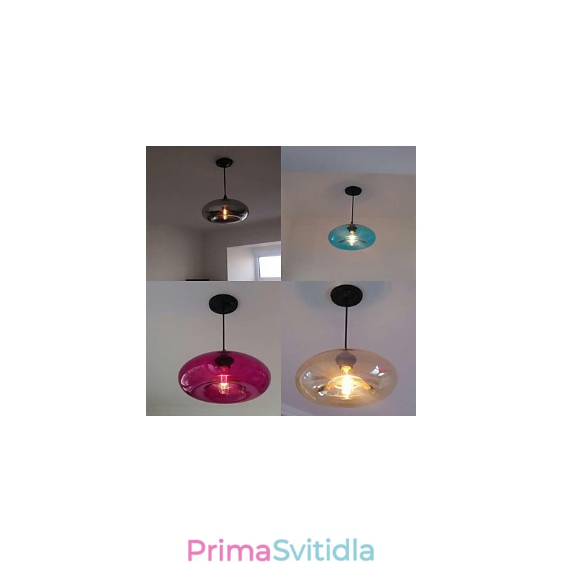 Moderní charakteristický přívěsek 1 světlo s průhledným stínidlem