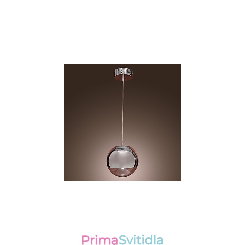 Moderní moderní závěsné svítidlo v mini stylu Globe z chromového kovu