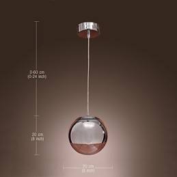 Moderní moderní závěsné svítidlo v mini stylu Globe z chromového kovu