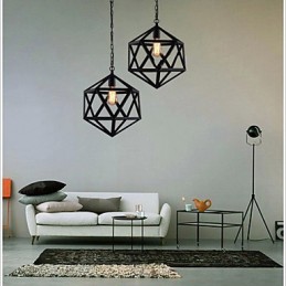 Retro průmyslová lampa kapkové svítidlo šestistěn umělecká originalita kované železné závěsné světlo