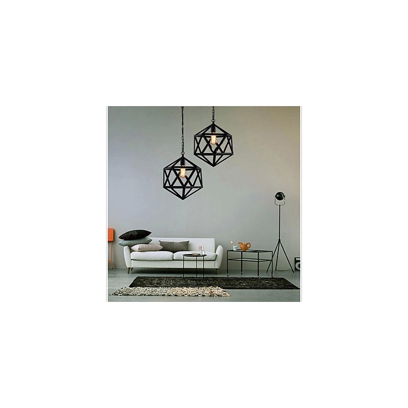 Retro průmyslová lampa kapkové svítidlo šestistěn umělecká originalita kované železné závěsné světlo