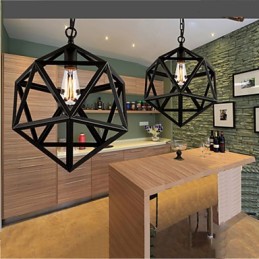 Retro průmyslová lampa kapkové svítidlo šestistěn umělecká originalita kované železné závěsné světlo