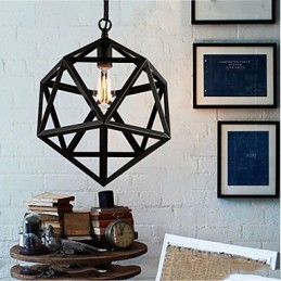 Retro průmyslová lampa kapkové svítidlo šestistěn umělecká originalita kované železné závěsné světlo