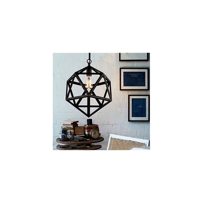 Retro průmyslová lampa kapkové svítidlo šestistěn umělecká originalita kované železné závěsné světlo