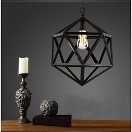 Retro průmyslová lampa kapkové svítidlo šestistěn umělecká originalita kované železné závěsné světlo