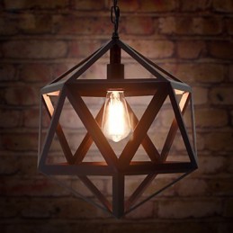 Retro průmyslová lampa kapkové svítidlo šestistěn umělecká originalita kované železné závěsné světlo