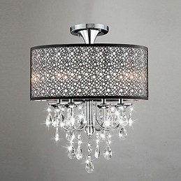 Moderní moderní bicí křišťálový mini styl chromový lustr