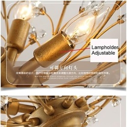 Vintage křišťálový zapuštěný držák 7Lights s černým nebo zlatým lakem