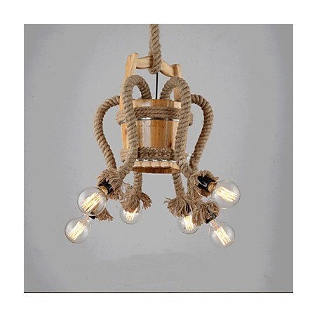 Dřevěný sudový lustr kreativní lampa Dřevěný sudový lustr kreativní lampa