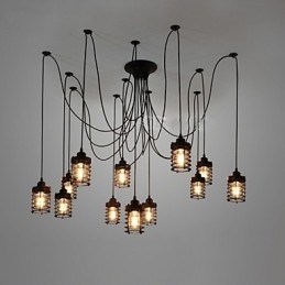 Vintage Edison Vícenásobné nastavitelné DIY stropní svítidlo Světlo Závěsné osvětlení Lustr Moderní elegantní průmyslové stolování