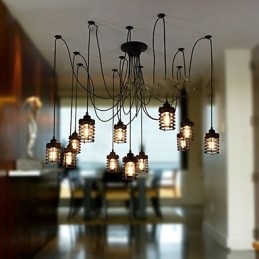 Vintage Edison Vícenásobné nastavitelné DIY stropní svítidlo Světlo Závěsné osvětlení Lustr Moderní elegantní průmyslové stolování