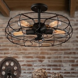 Loft Vintage kreativní osvětlení Lampy Minimalistický železný průmyslový ventilátor v americkém venkovském stylu