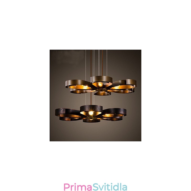 Závěsná lampa American Country Iron Industrial Wind květina