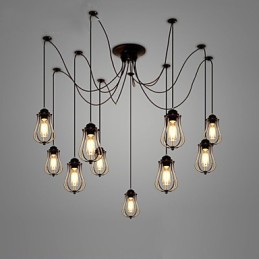 Vintage Edison Vícenásobné nastavitelné DIY stropní svítidlo Světlo Závěsné osvětlení Lustr Moderní elegantní průmyslové stolování
