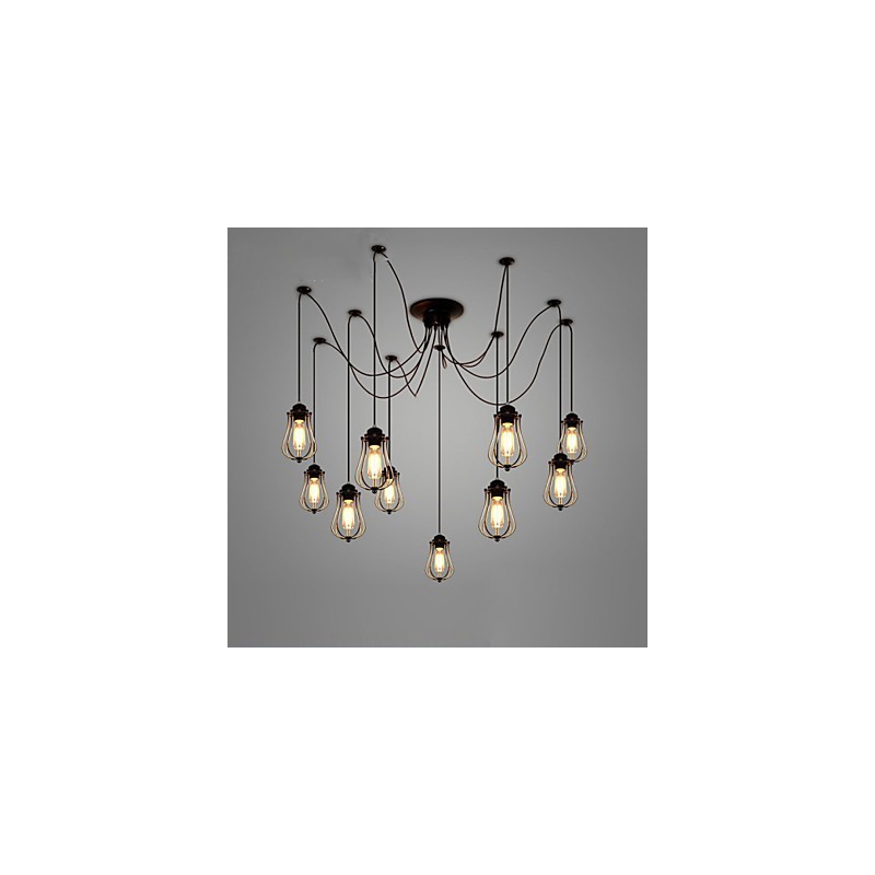 Vintage Edison Vícenásobné nastavitelné DIY stropní svítidlo Světlo Závěsné osvětlení Lustr Moderní elegantní průmyslové stolování