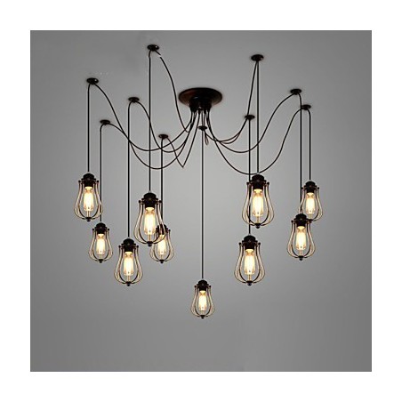 Vintage Edison Vícenásobné nastavitelné DIY stropní svítidlo Světlo Závěsné osvětlení Lustr Moderní elegantní průmyslové stolování