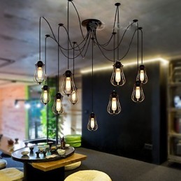 Vintage Edison Vícenásobné nastavitelné DIY stropní svítidlo Světlo Závěsné osvětlení Lustr Moderní elegantní průmyslové stolování