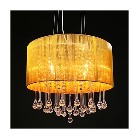 Přívěsek na buben Moderní 4 světla Natahovací Stínidlo Křišťálový lustr Moderní Minimalistický design Přívěsek na buben Moderní 4 světla Natahovací Stínidlo Křišťálový lustr Moderní Minimalistický design
