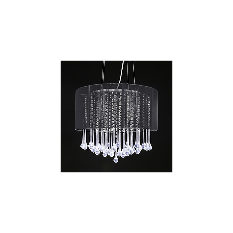 Přívěsek na buben Moderní 4 světla Natahovací Stínidlo Křišťálový lustr Moderní Minimalistický design