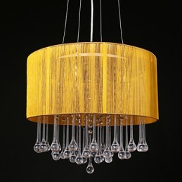 Přívěsek na buben Moderní 4 světla Natahovací Stínidlo Křišťálový lustr Moderní Minimalistický design