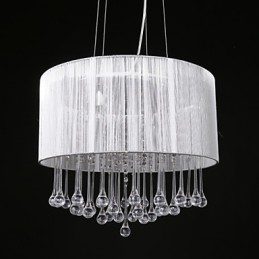 Přívěsek na buben Moderní 4 světla Natahovací Stínidlo Křišťálový lustr Moderní Minimalistický design
