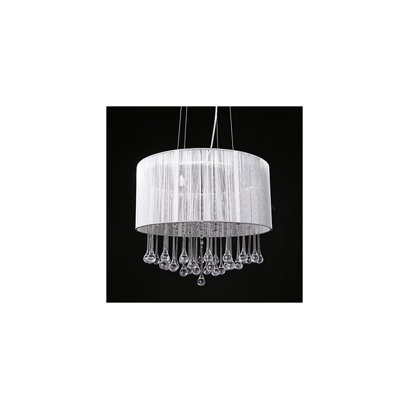 Přívěsek na buben Moderní 4 světla Natahovací Stínidlo Křišťálový lustr Moderní Minimalistický design