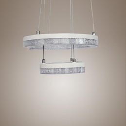 Křišťálové závěsné světlo Moderní lampa ve tvaru písmene "C" se dvěma kroužky